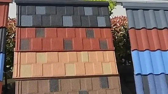 Pannelli d'acciaio rivestiti di pietra classici colorati dello strato del tetto della terracotta di Wave delle mattonelle di tetto sette 1340*420mm